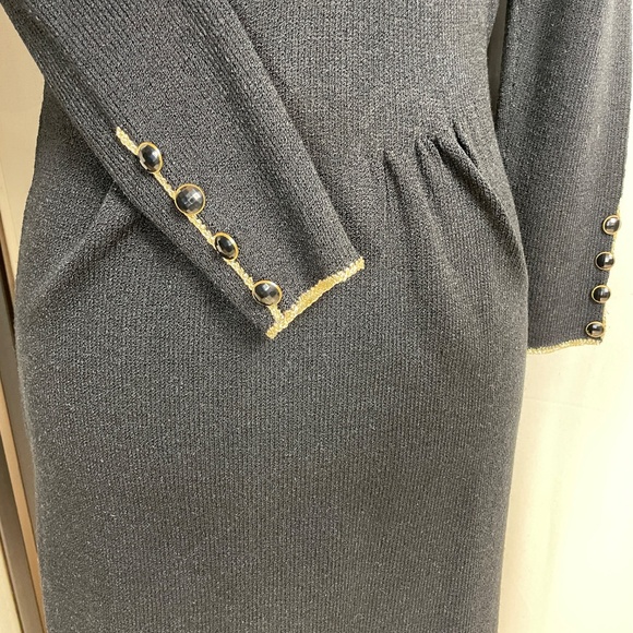 Vintage Don Sayres Beaded Sweater Dress Wool Size 8 - Picture 6 of 14